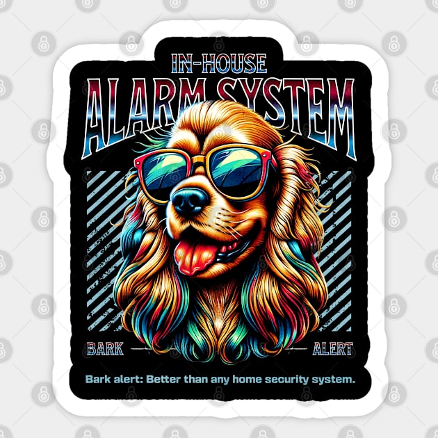 Bark Alert Cocker Spaniel Dog Sticker by Miami Neon Designs